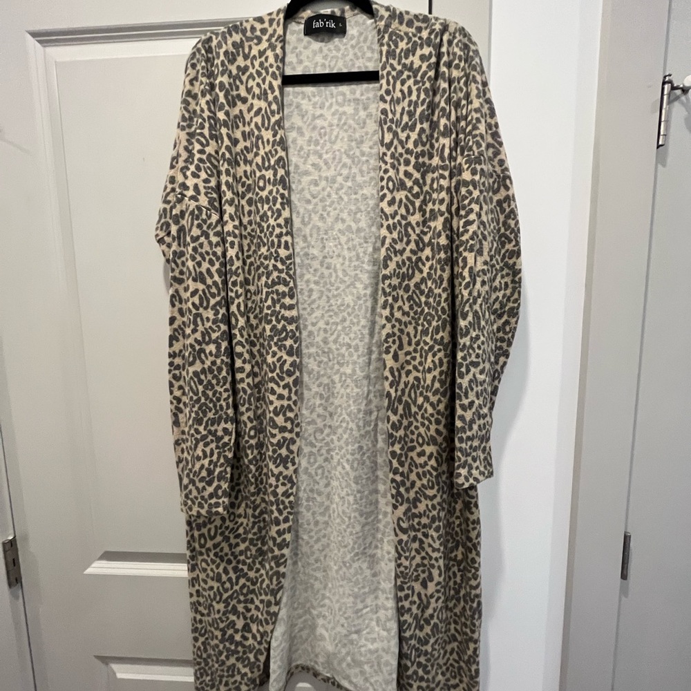 cozy cotton leopard cardigan